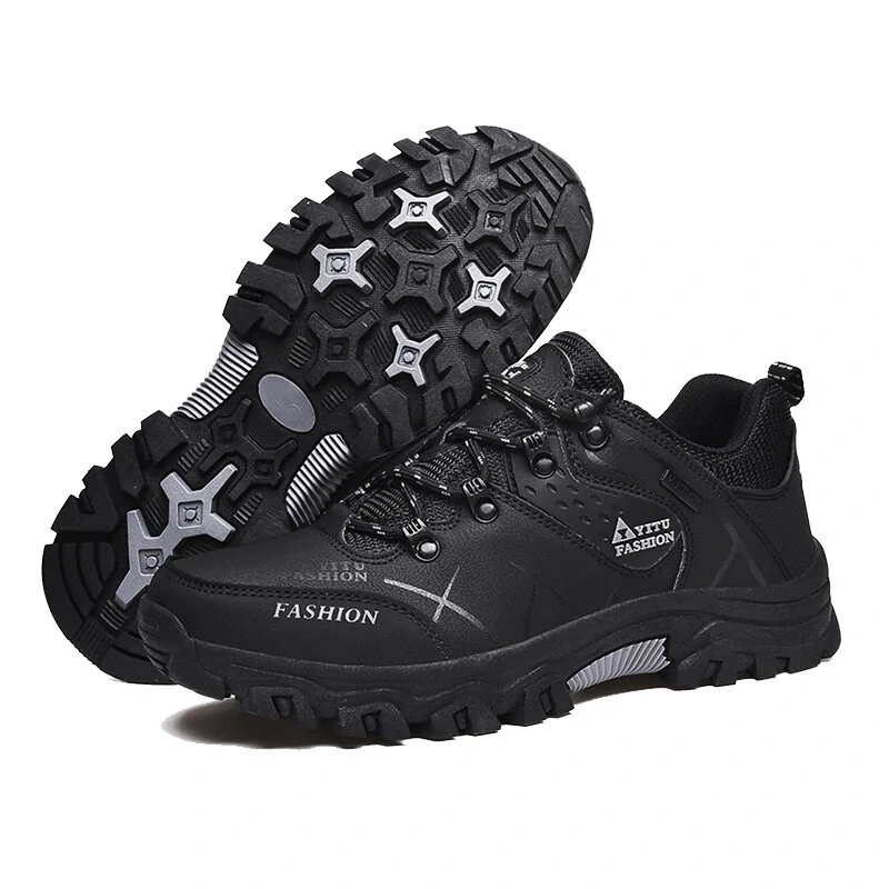 TENGOO Outdoor Hiking Shoes PU Soft Trekking Waterproof Lace-up Mountaineering Travel Walking Sneaker (image for) TENGOO Outdoor Hiking Shoes PU Soft Trekking Waterproof Lace-up Mountaineering Travel Walking Sneaker